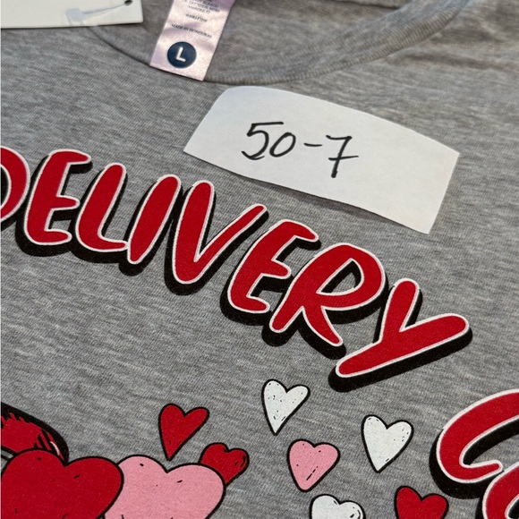 Simply Southern Valentines Cupid heart graphic Gray short sleeve T- shirt SZ LG - Picture 8 of 8